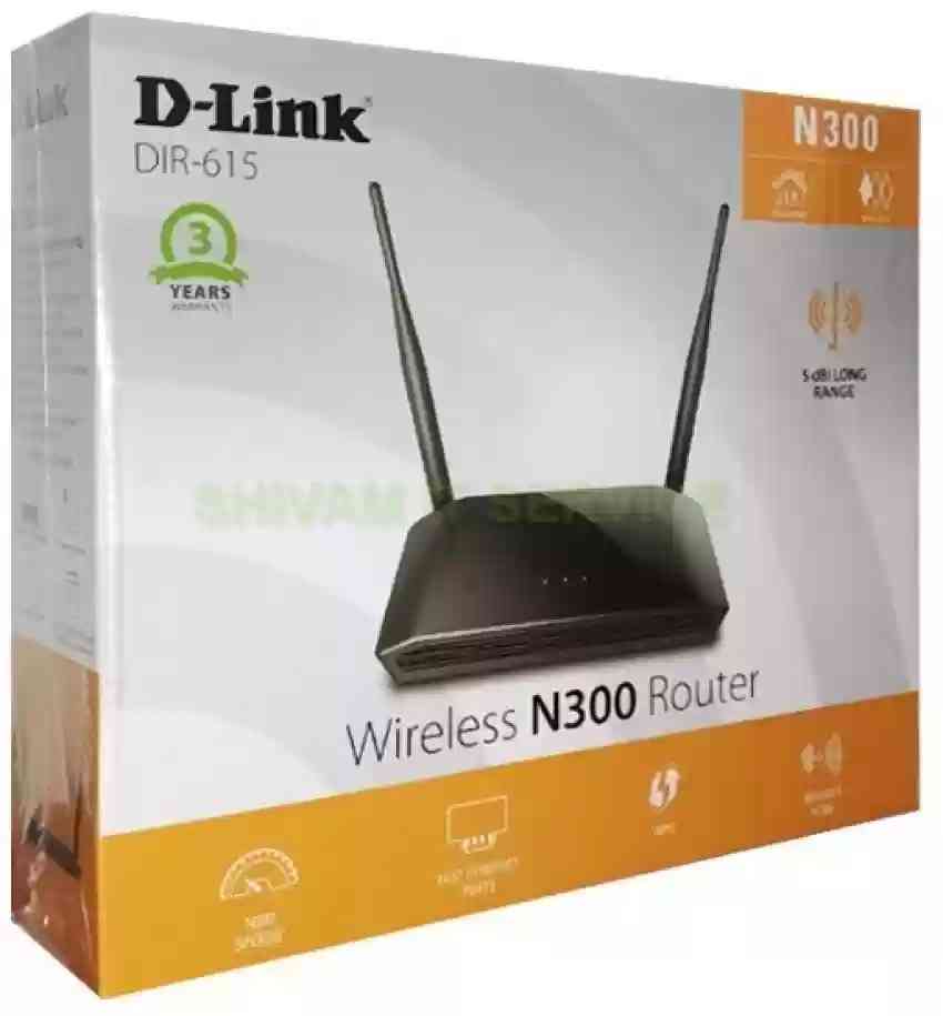 Router D-Link DIR-615 | 300Mbps Wi-Fi Router, Reliable & Affordable Wi-Fi, Wireless Encryption using WPA or WPA2, Fast Ethernet Ports (WAN/LAN), High Gain Antennas, Easy Setup, Black