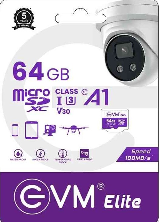 Card MicroSD EVM 64GB U3 Elite XC Class10 EETF/64GU3 | Support SD SPI Mode, Card Capacity of Non Secure & Secure Area, Fast Data Transfer, Compliant with the Highest Security of CPRM Standard