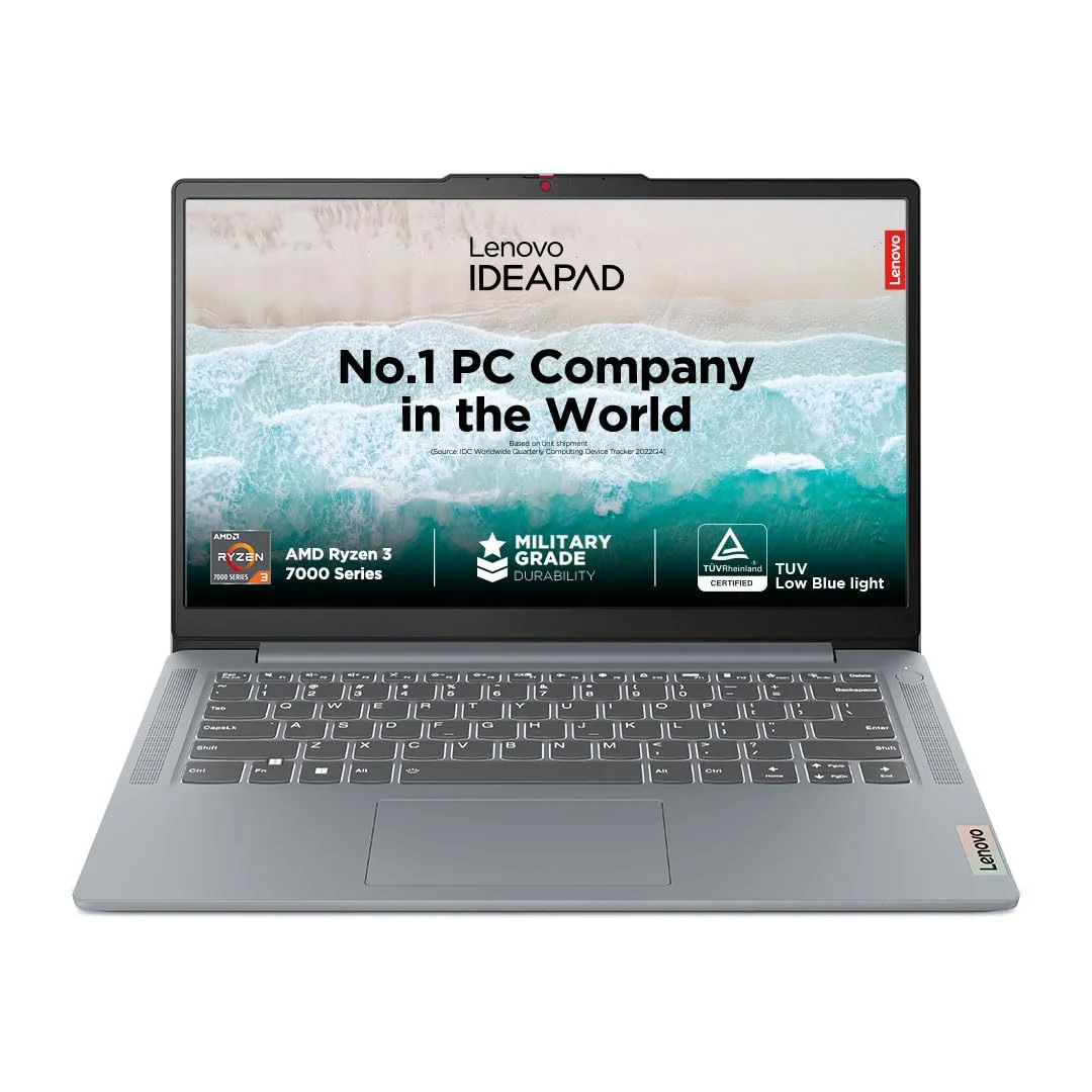 Laptop Lenovo IdeaPad Slim 3 14AMN8 (82XN006MIN) | 14-Inch FHD, Ryzen 3 7320U, 8GB, 512GB SSD, Windows 11 Home with Office 2021, With Bag, Arctic Grey